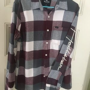 Hollister red plaid cotton Flannel Shirt size S